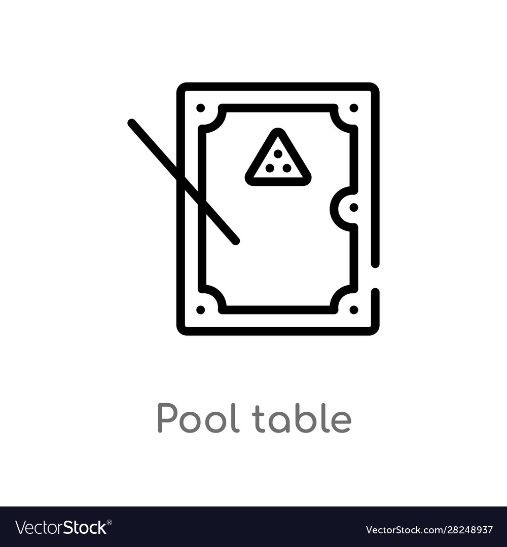 Outline Pool Tisch Ikone isoliert schwarz einfach