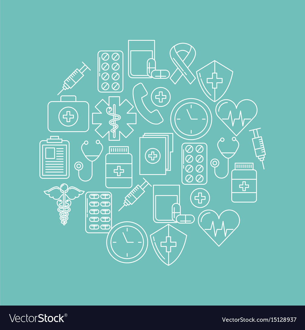 Round icon health mind Royalty Free Vector Image