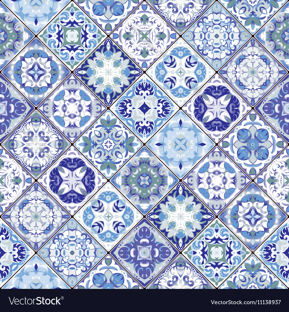 Seamless pattern of hexagonal mosaics