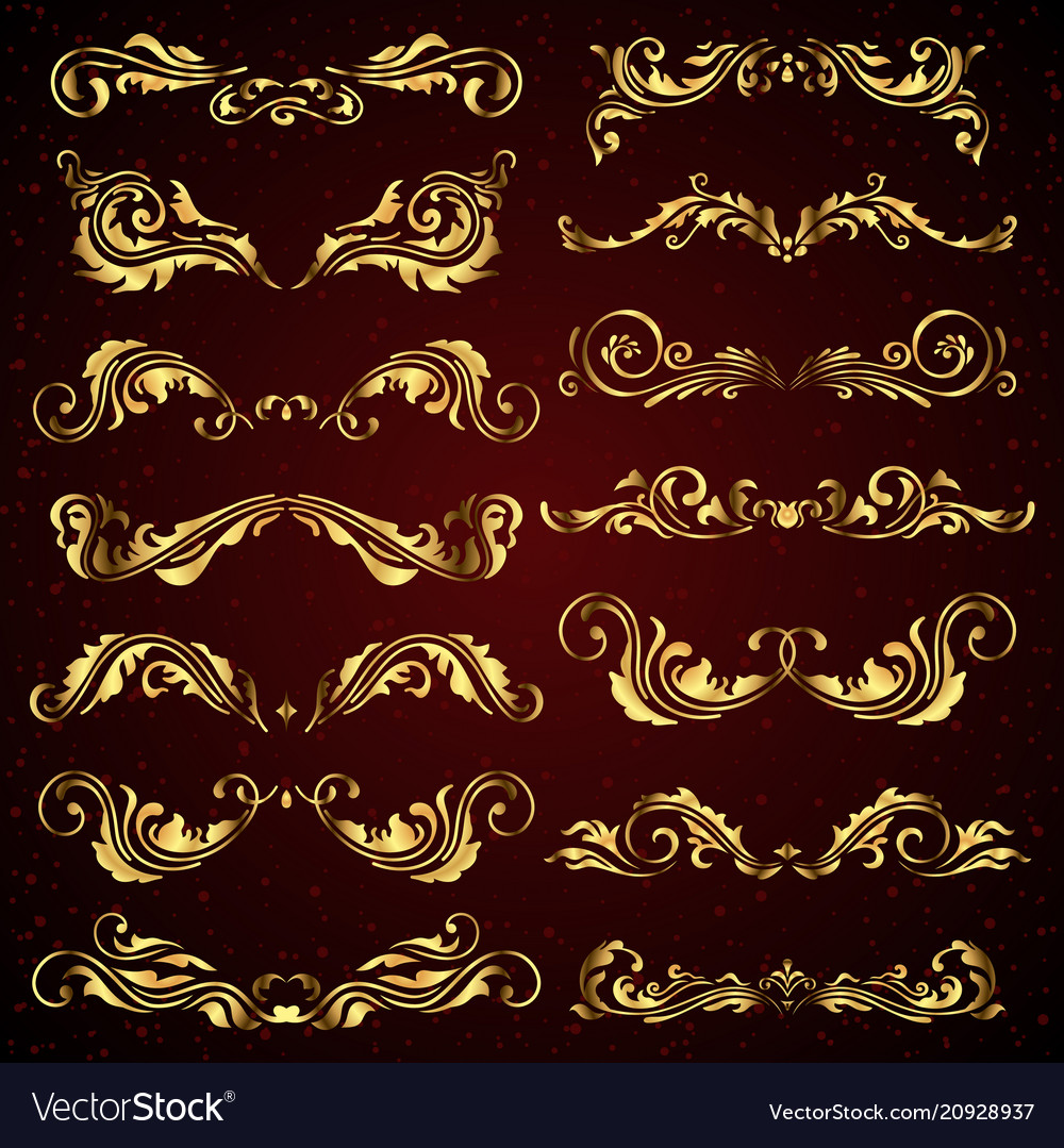 Set of calligraphic elements for design vector image Set of calligraphic elements for design