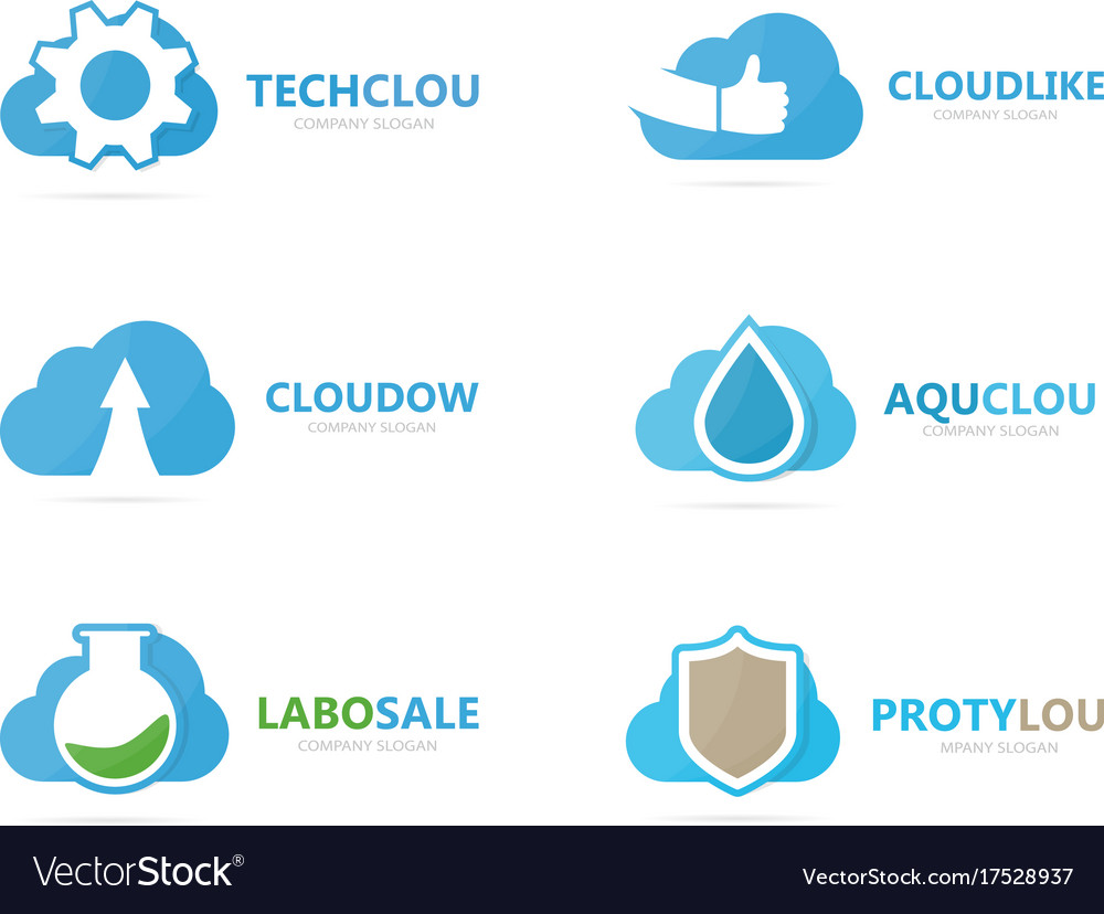 Set of cloud logo combination loading
