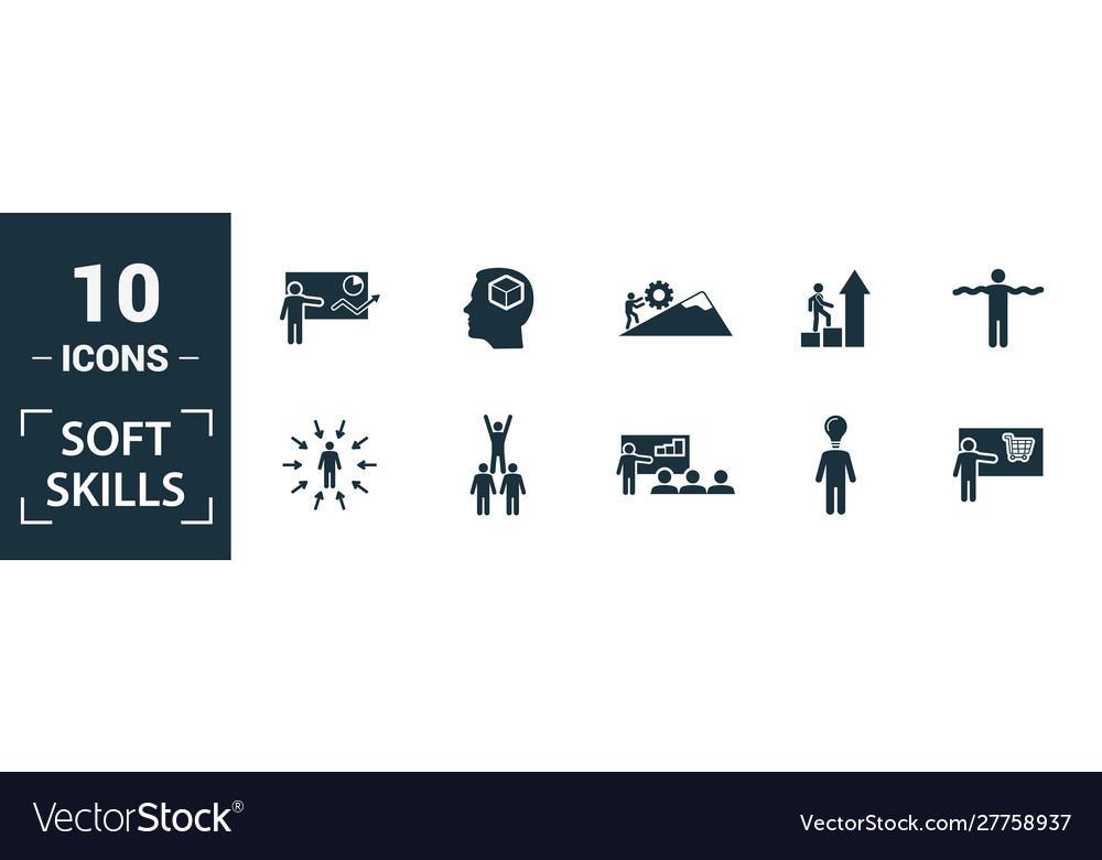 Soft skills icon set include creative elements vector image Soft skills icon set include creative elements