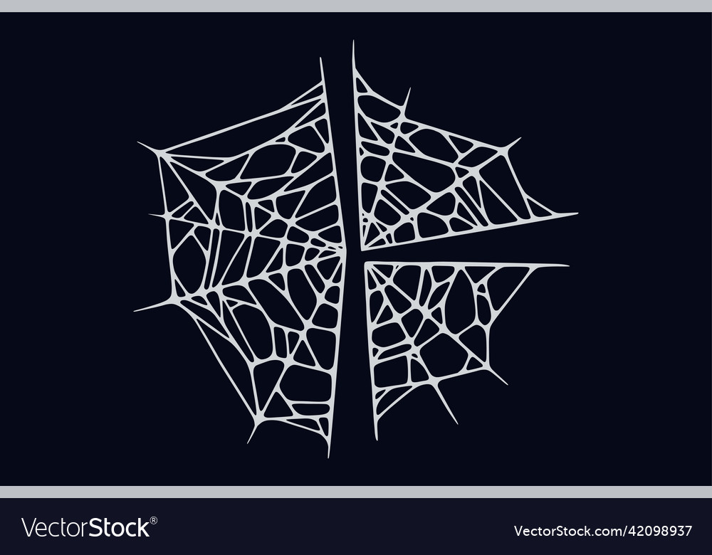 Spider web set isolated on black background