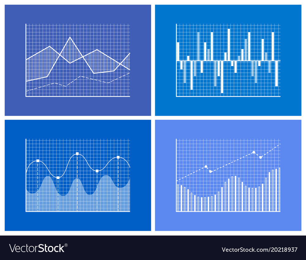 Statistical and analytical monochrome graphics set