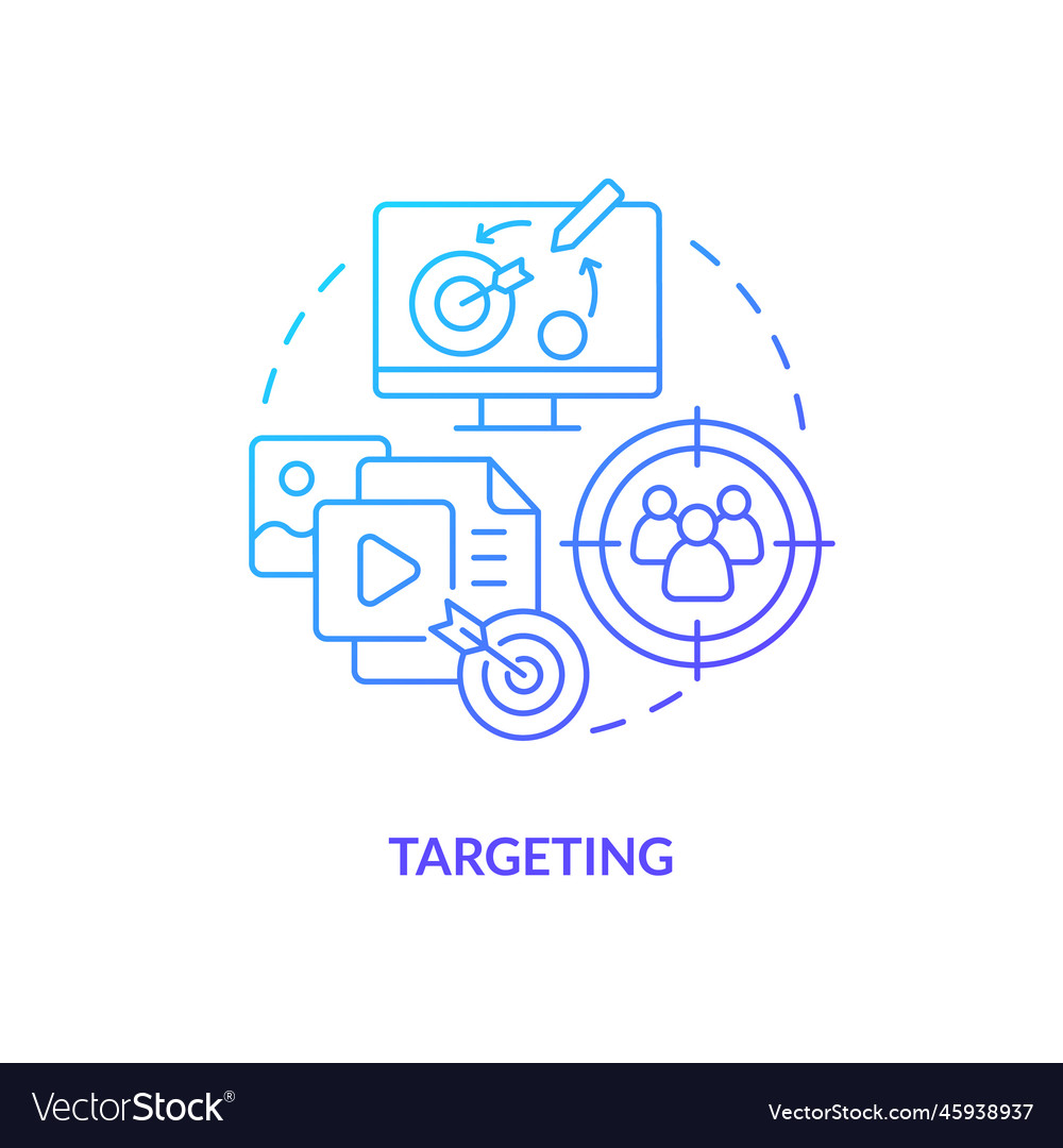 Targeting Blue Gradient Concept Icon Royalty Free Vector 2213