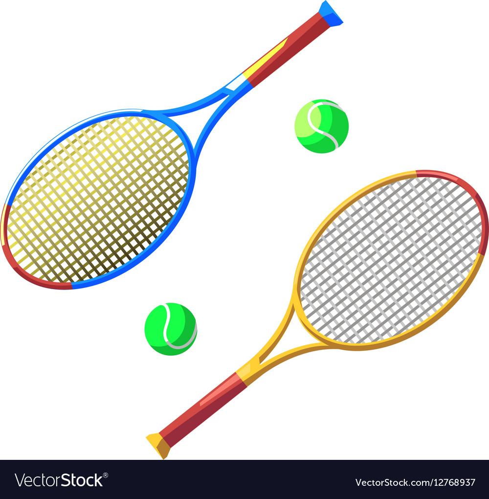 Two tennis racket and ball Royalty Free Vector Image