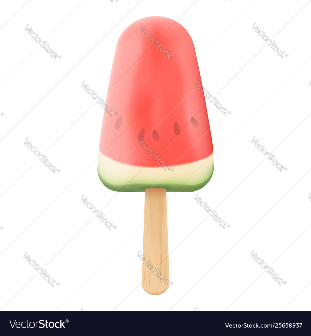 Watermelon ice-cream on white background