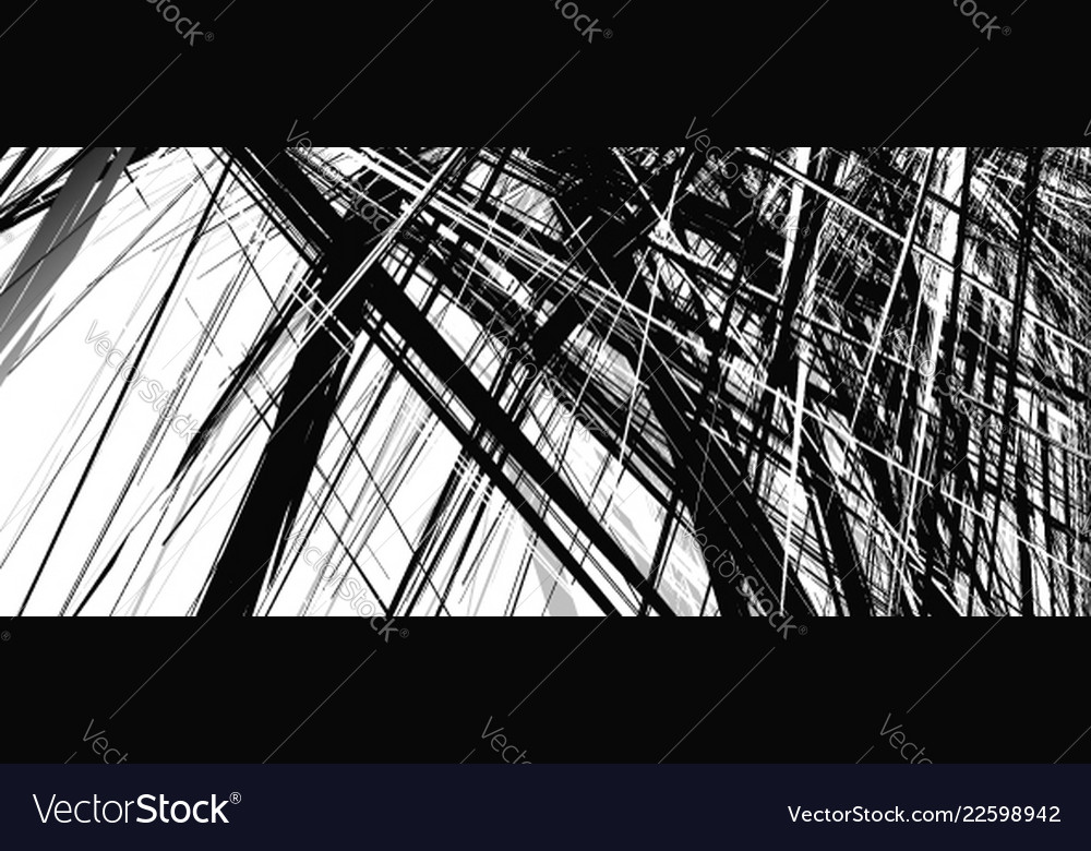 Abstract geometric with random chaotic elements vector image Abstract geometric with random chaotic elements