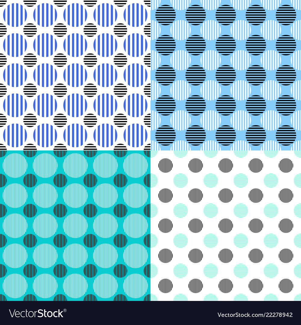 Abstract seamless pattern set - circle design