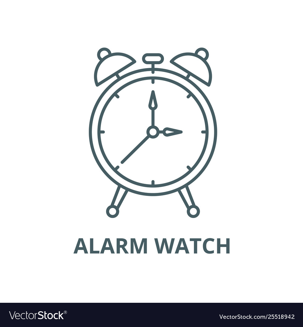 Alarm watch line icon outline concept