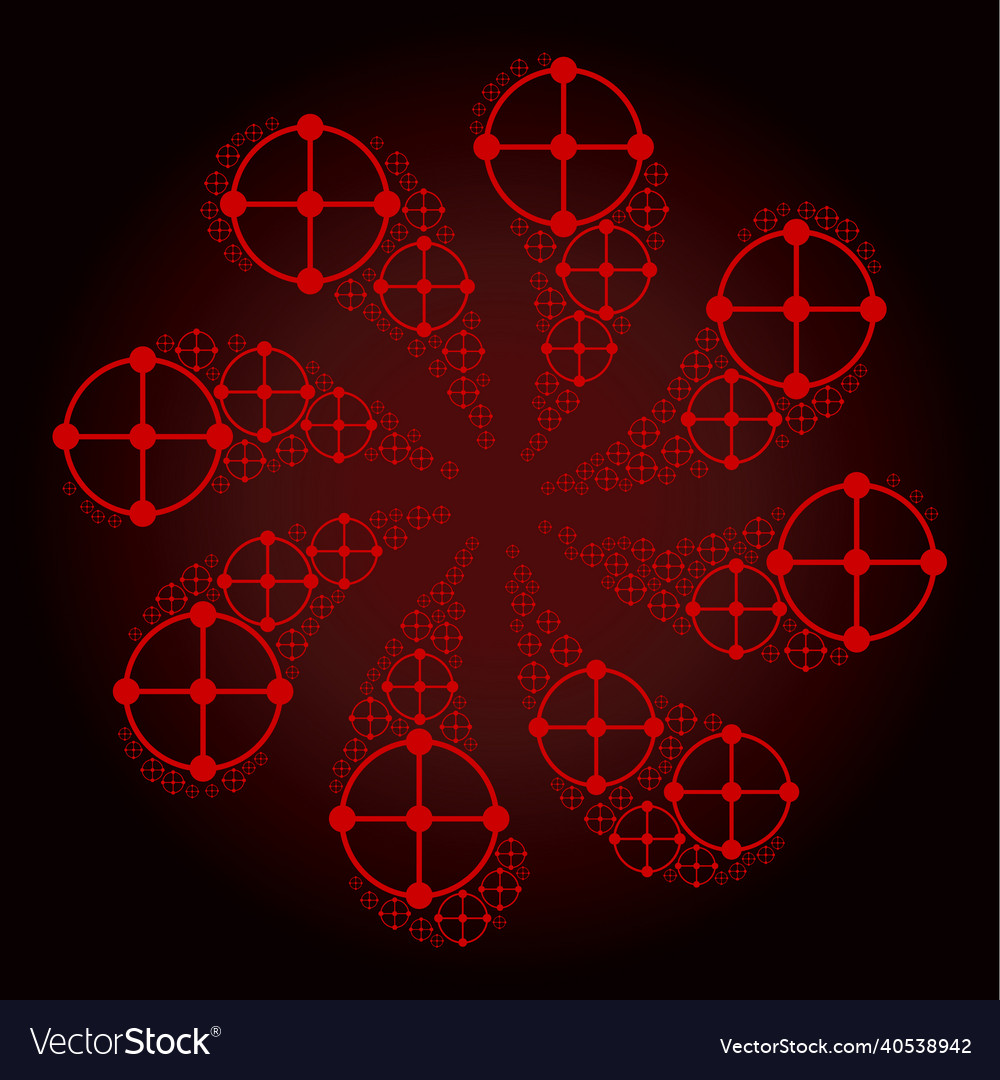 Bloody circle grid nodes icon curl motion vector image Bloody circle grid nodes icon curl motion