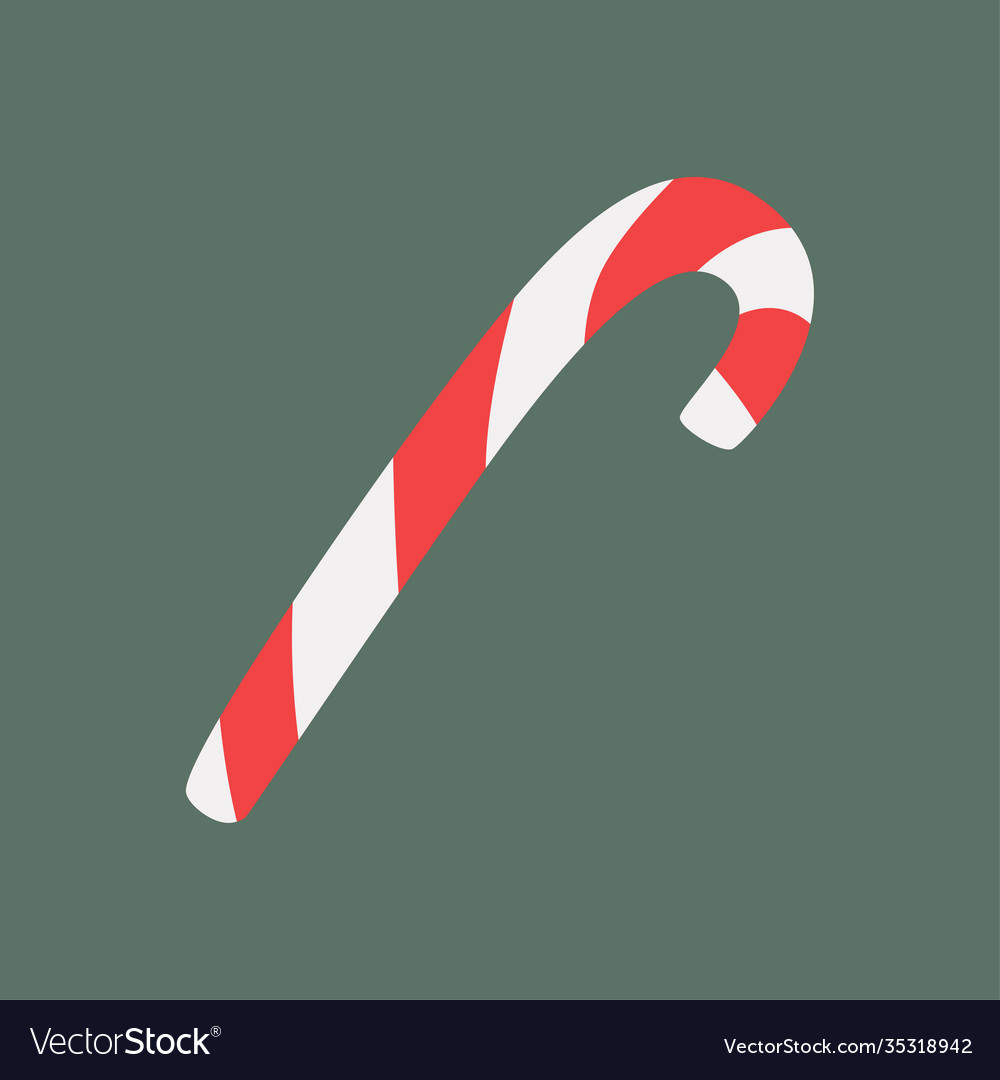 Candy cane isolated on white simple