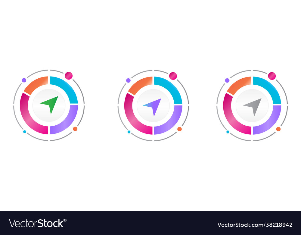 Circle diagram with navigation icon concept vector image Circle diagram with navigation icon concept