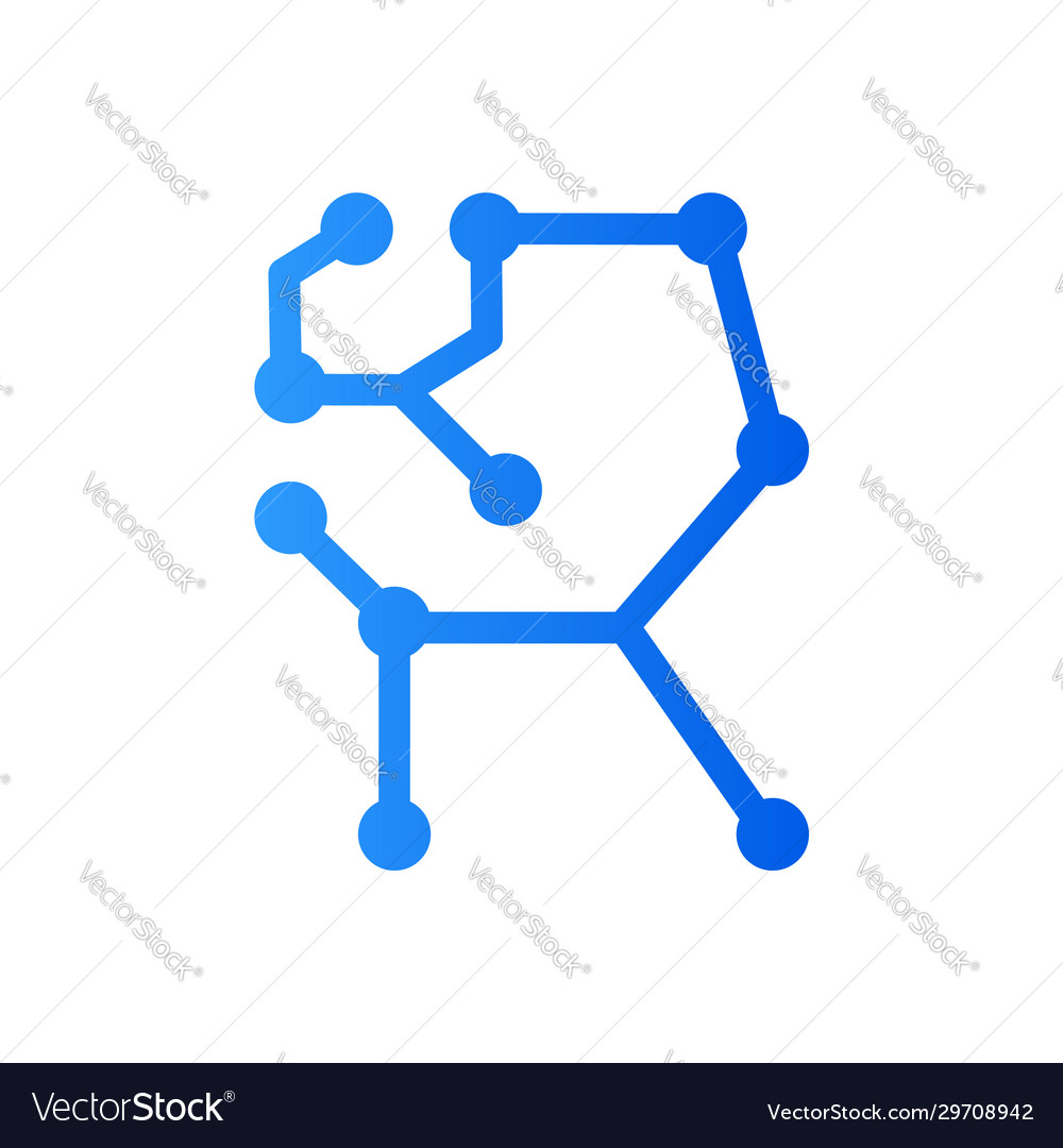 Circuit font r vector image Circuit font r