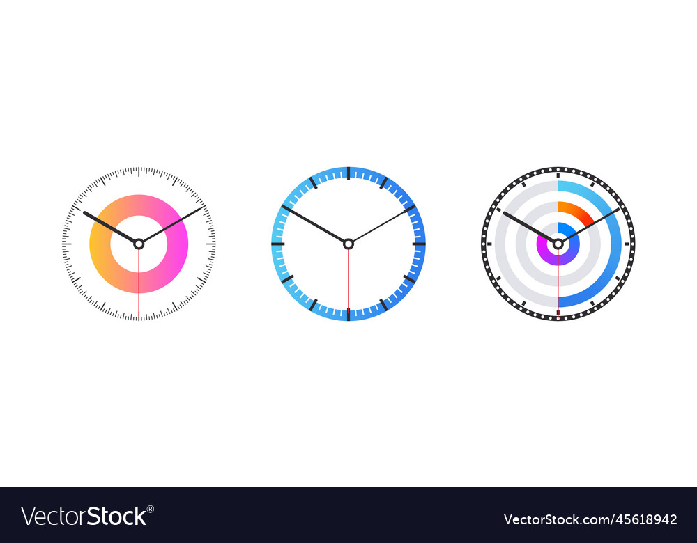 Conceptual clock faces smart watch dial