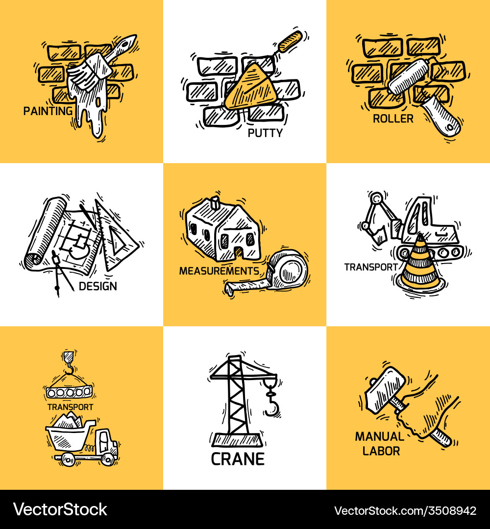 Construction icons set Royalty Free Vector Image