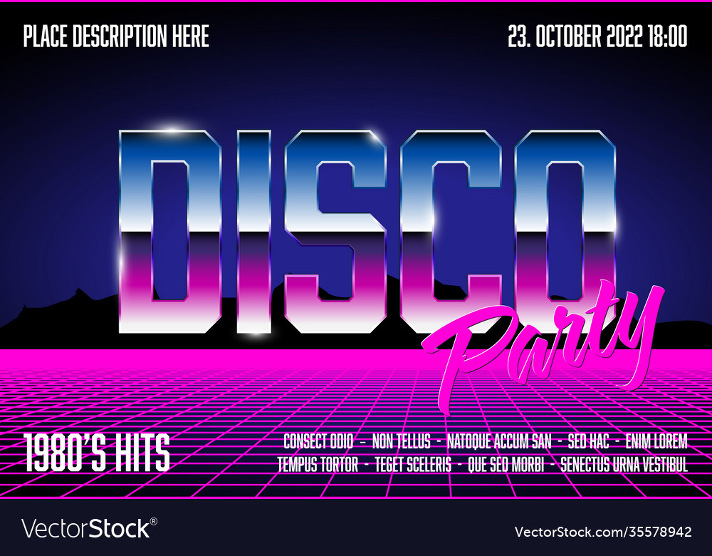 Disco party poster template Royalty Free Vector Image