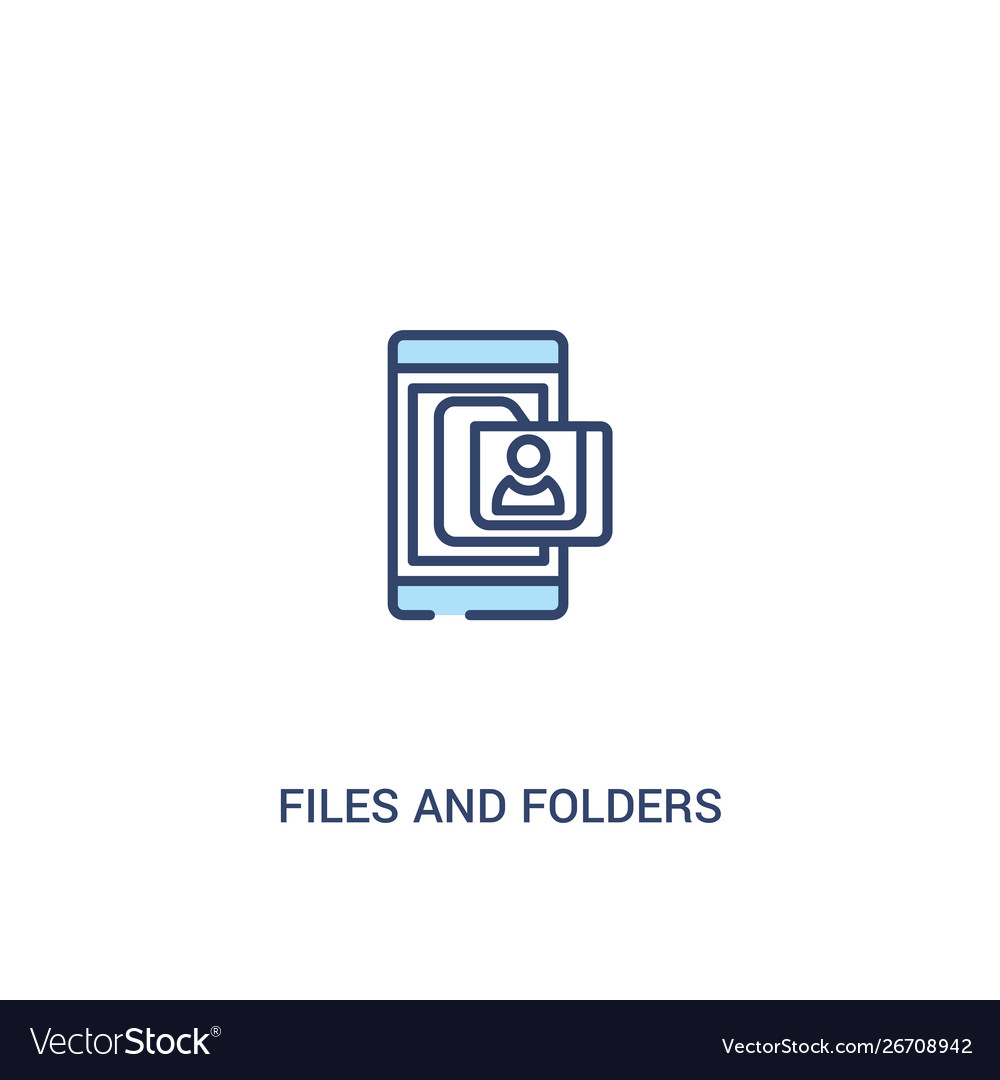 Files and folders concept 2 colored icon simple