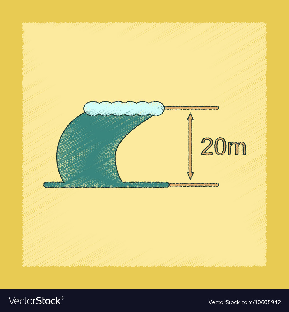 Flat shading style icon wave height