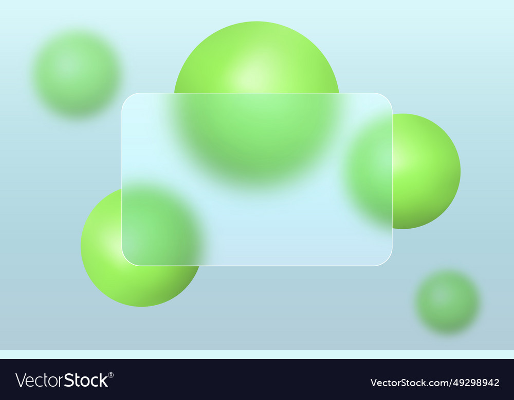 Glass morphism landing page with square frame Vector Image Glass morphism landing page with square frame