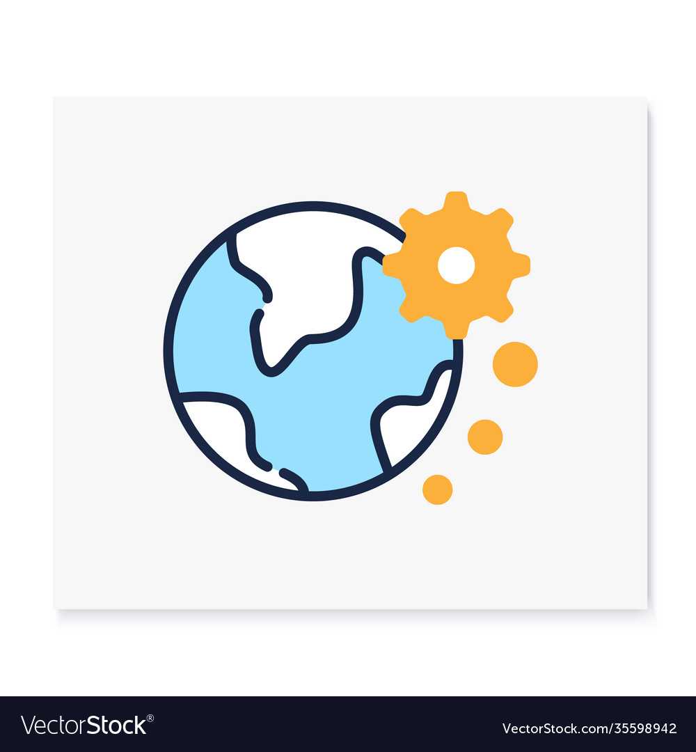Global automation color icon Vector Image Global automation color icon