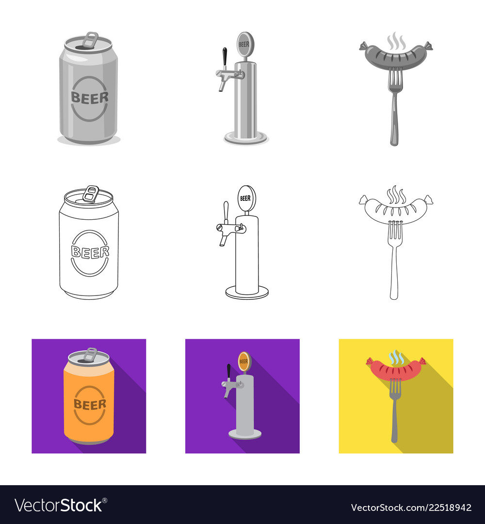 Isolated object of pub and bar icon set vector image Isolated object of pub and bar icon set