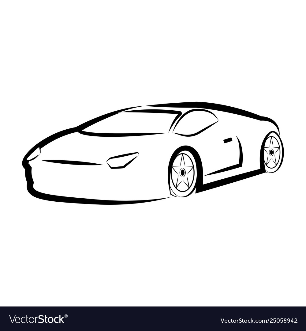 Isolated racing car sketch Royalty Free Vector Image