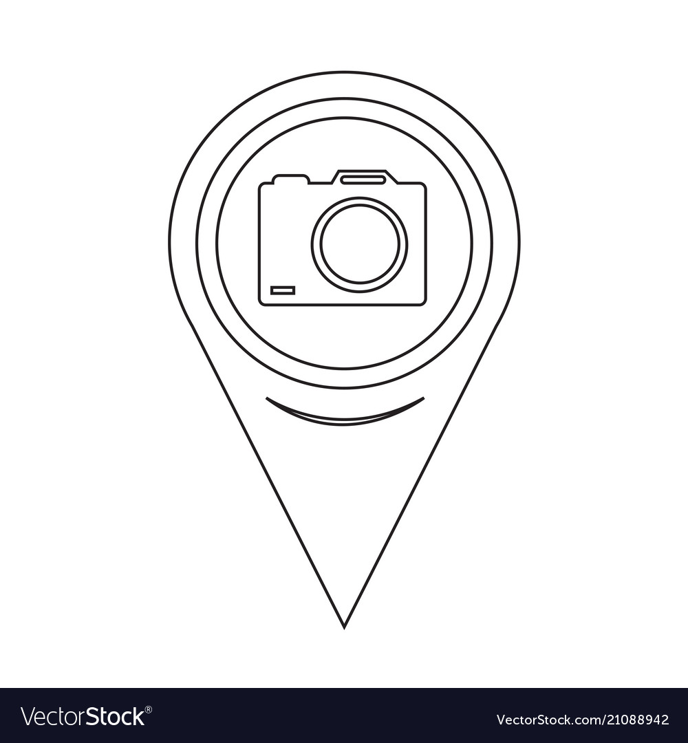 Map pointer camera icon vector image Map pointer camera icon