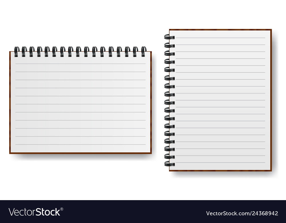 Notebook with spiral line realistic paper