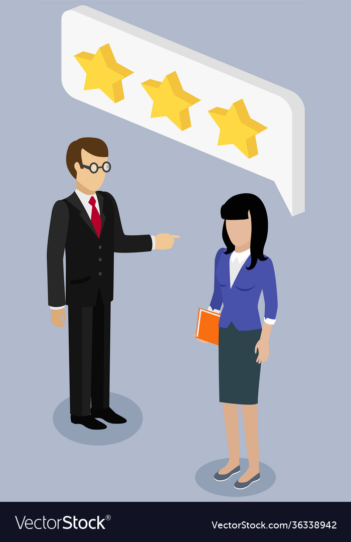 People work with star rating system colleagues