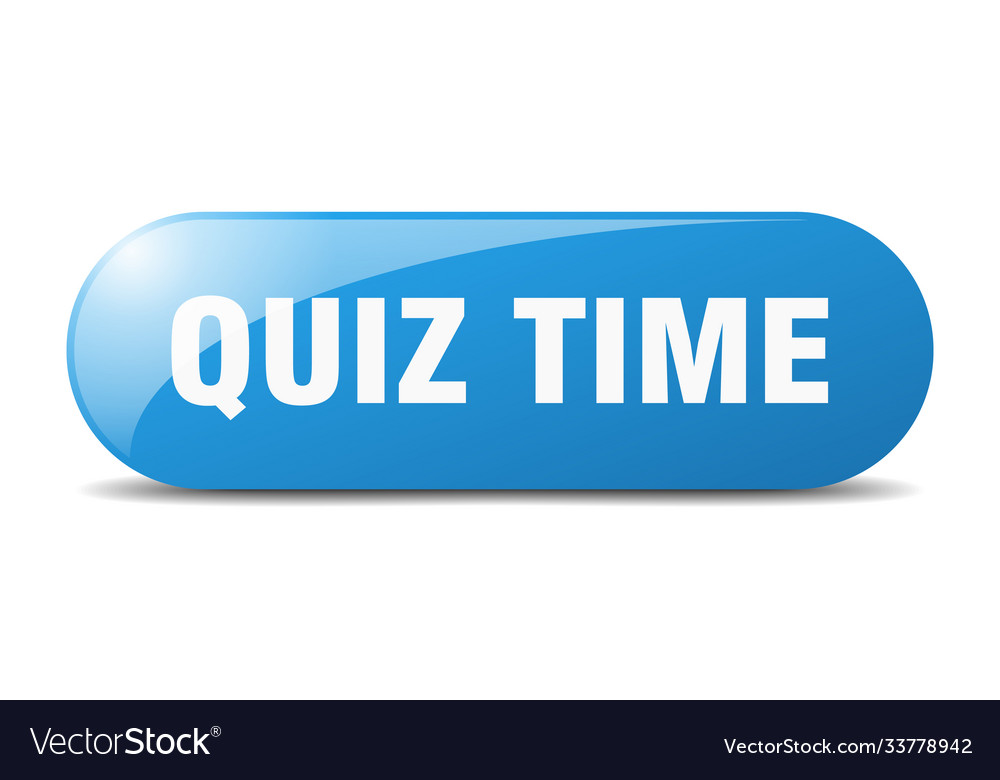 Quiz time button sticker banner rounded glass sign