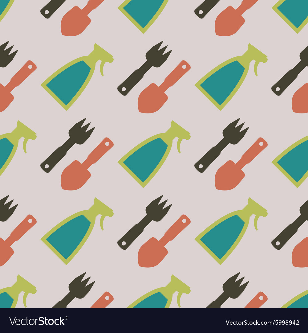 Seamless background with gardening related icons