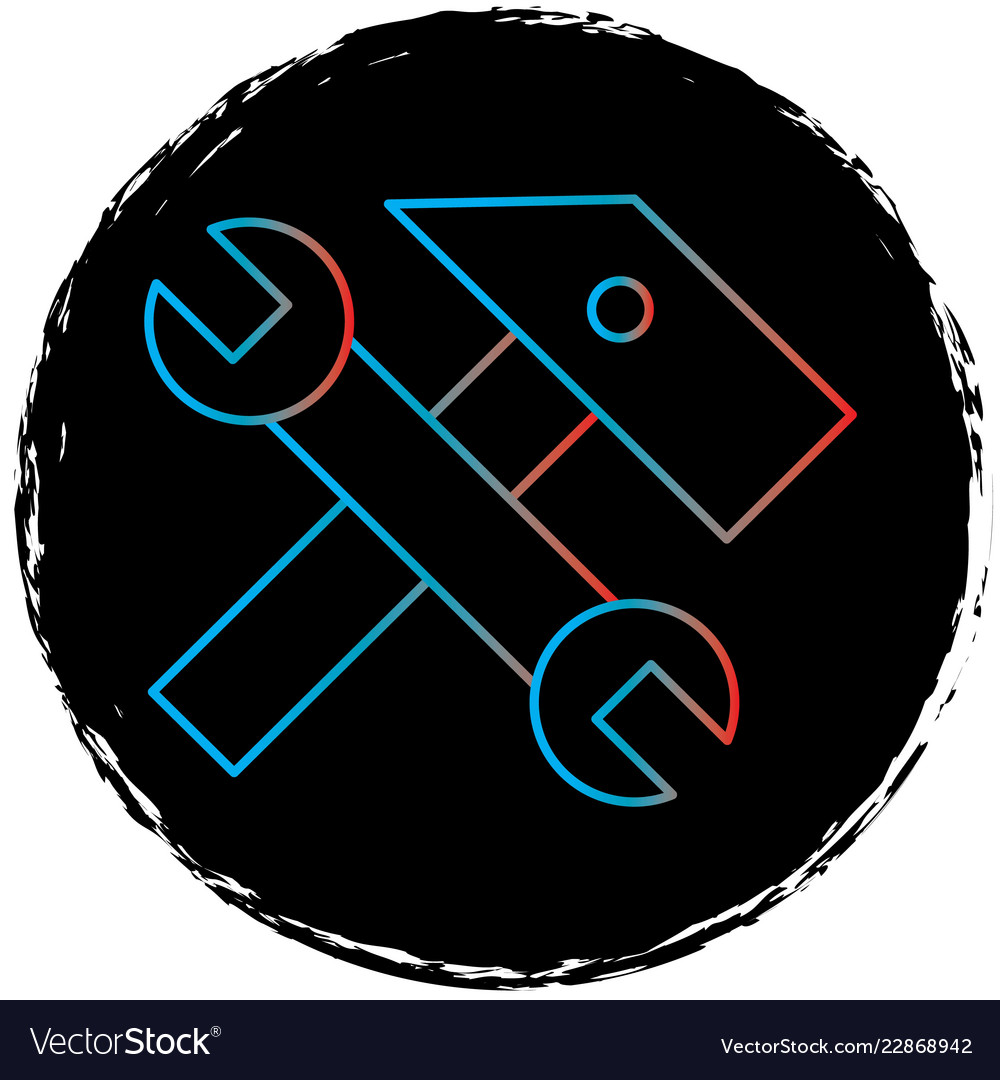 Tools icon in creative design with elements