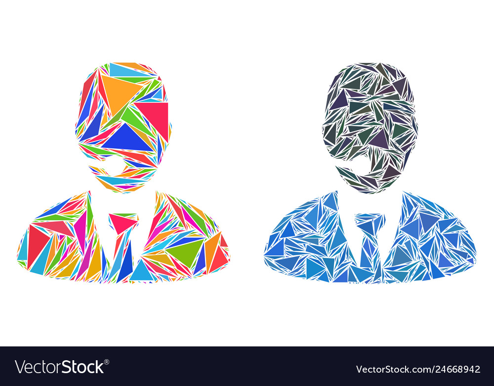 Triangle call center operator mosaic icons vector image Triangle call center operator mosaic icons