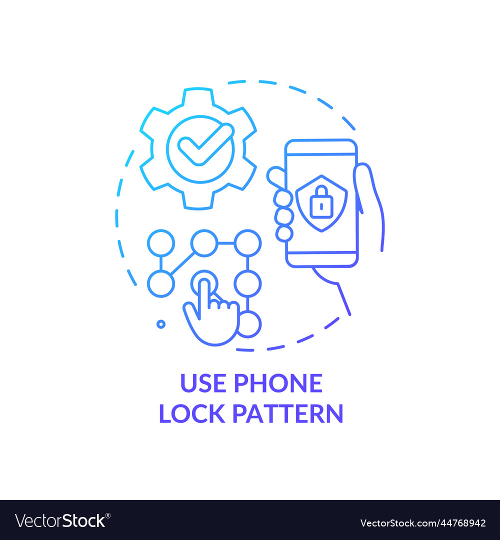 Use phone lock pattern blue gradient concept icon vector image Use phone lock pattern blue gradient concept icon