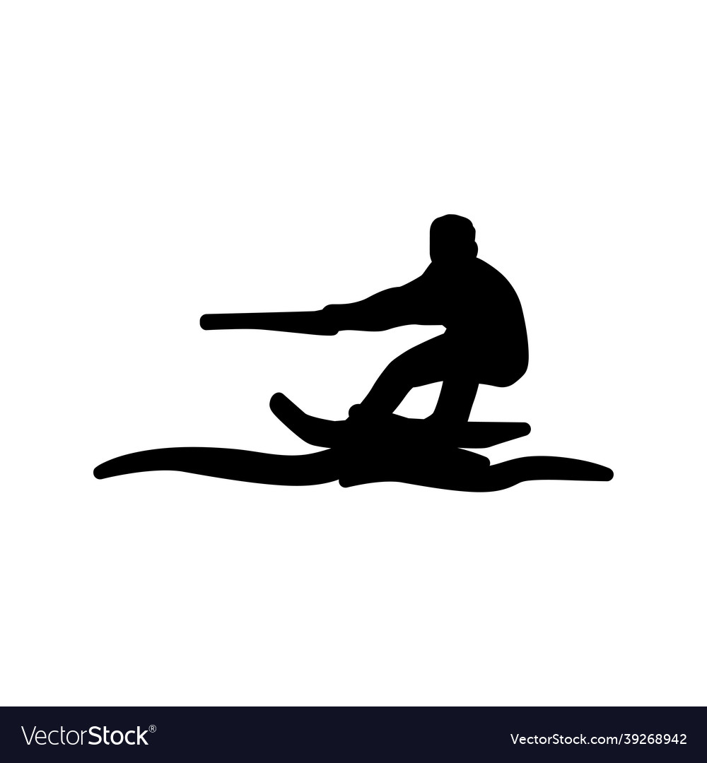 Water skiing man silhouette simple