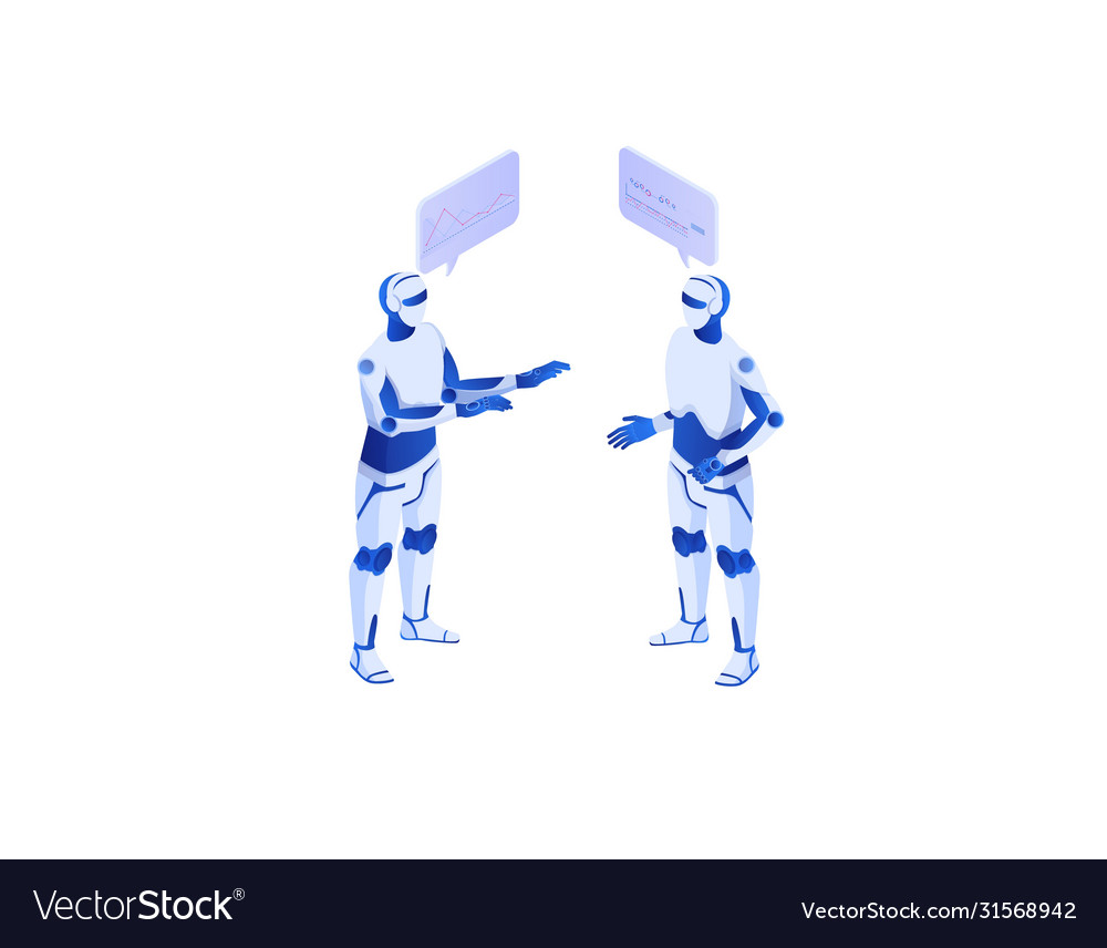 Web interaction artificial intelligence with self Vector Image Web interaction artificial intelligence with self