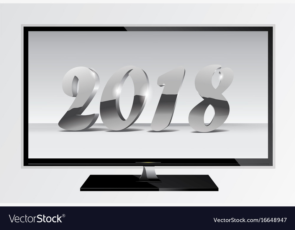 2018 silber chrom nummern design auft tv screen