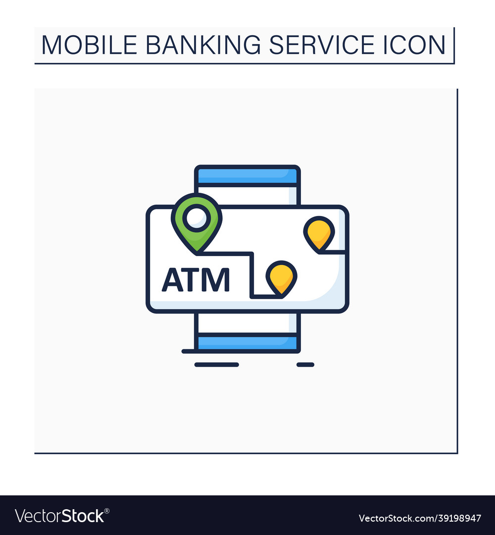 Atms mobile map color icon vector image Atms mobile map color icon