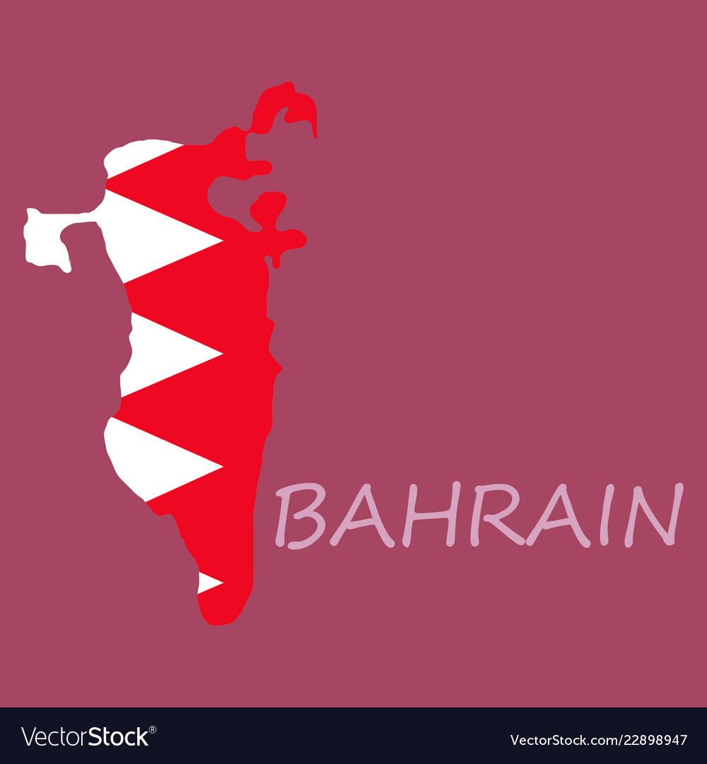 Detailed of a map bahrain with flag eps10