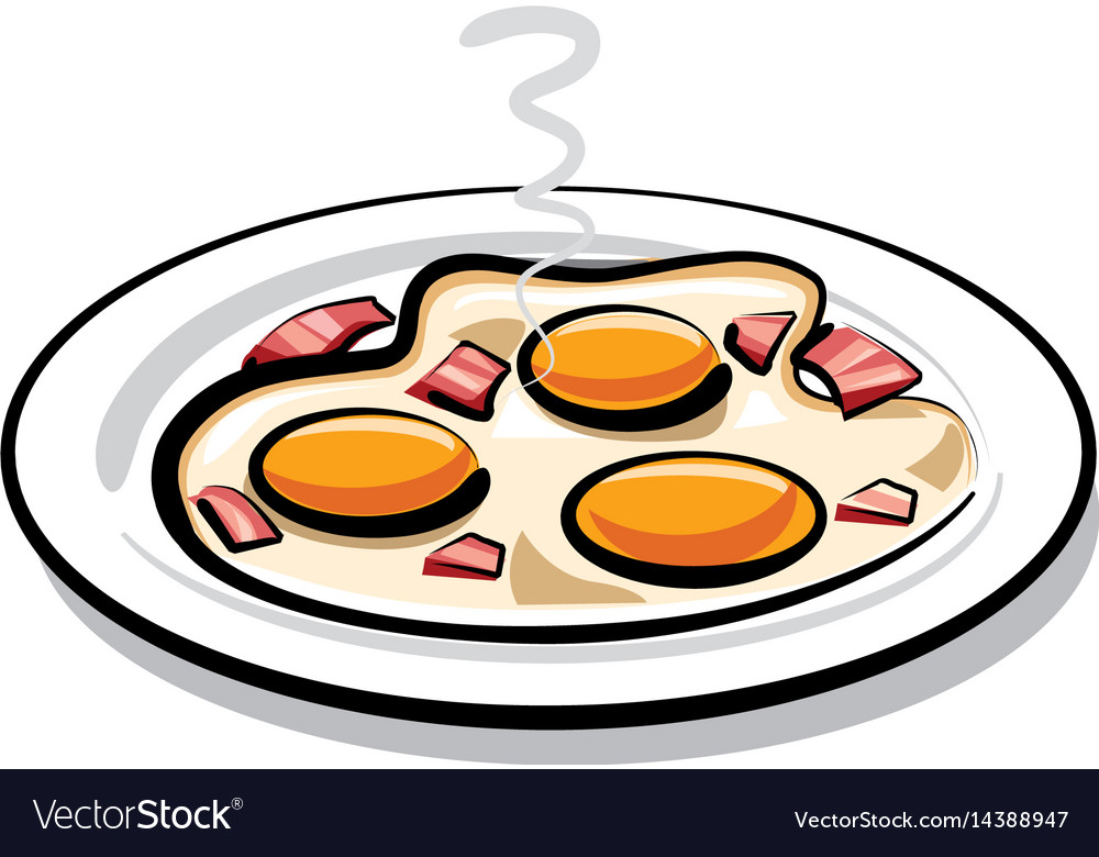 Fried Eggs With Bacon Royalty Free Vector Image