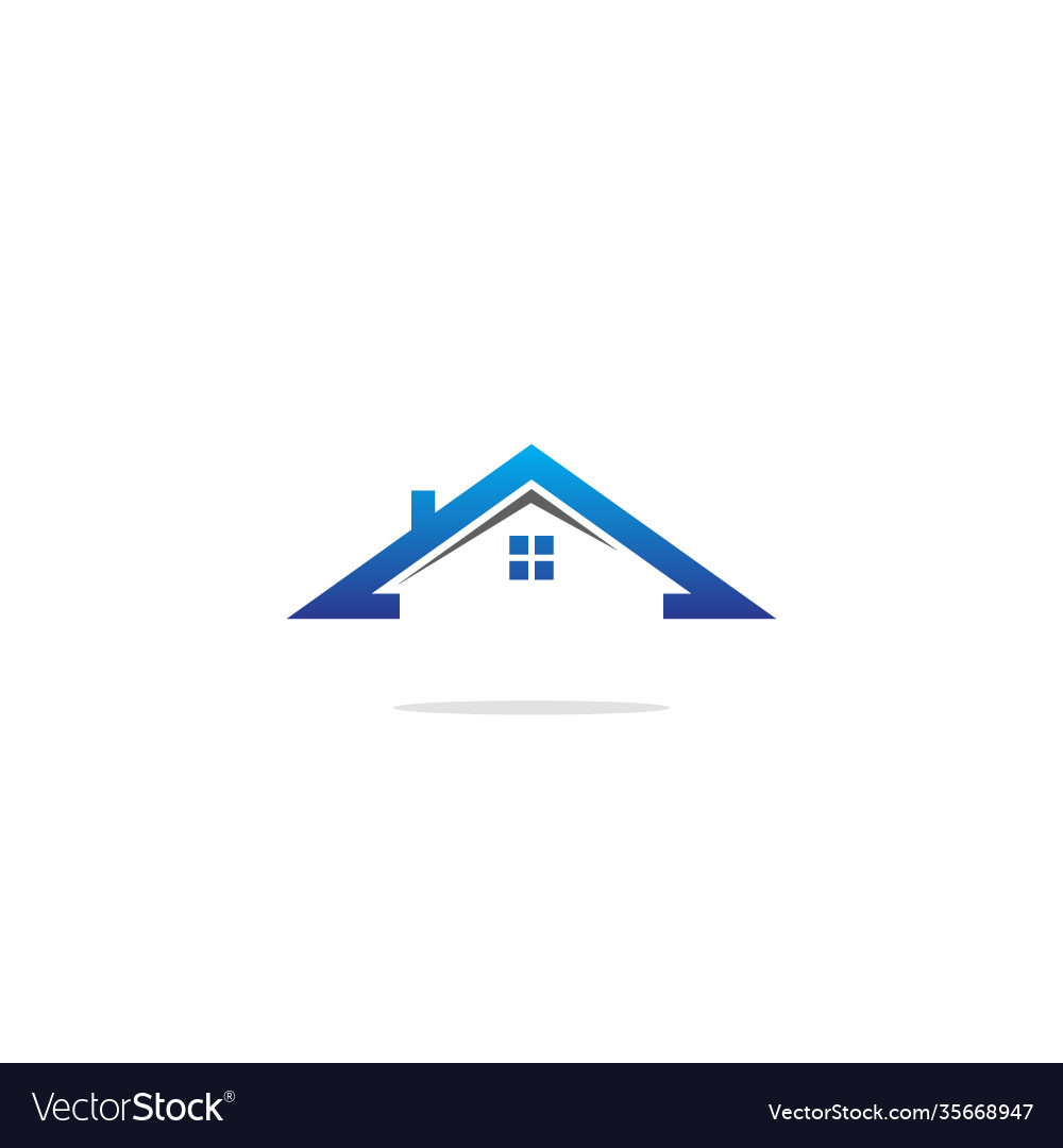 Home roof realty logo Royalty Free Vector Image