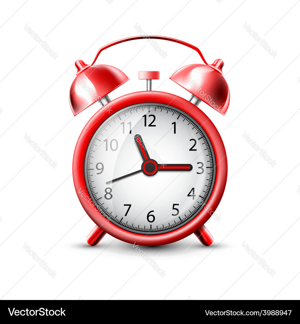 Image a red alarm clock Royalty Free Vector Image