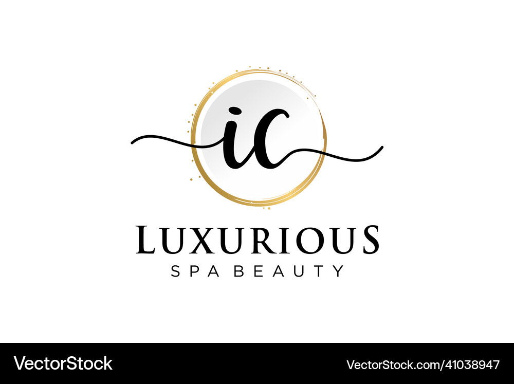 Initial ic feminine logo usable Royalty Free Vector Image