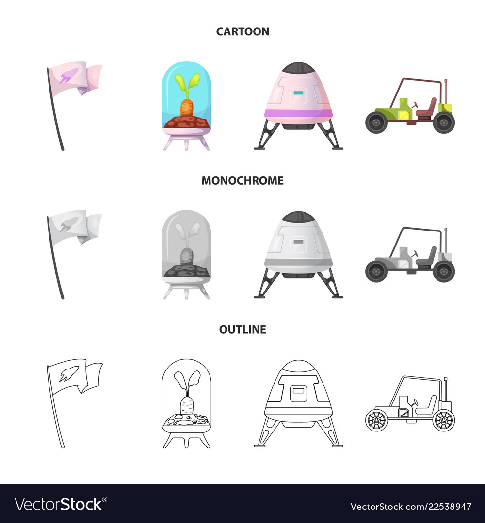 Isolated object of mars and space logo collection