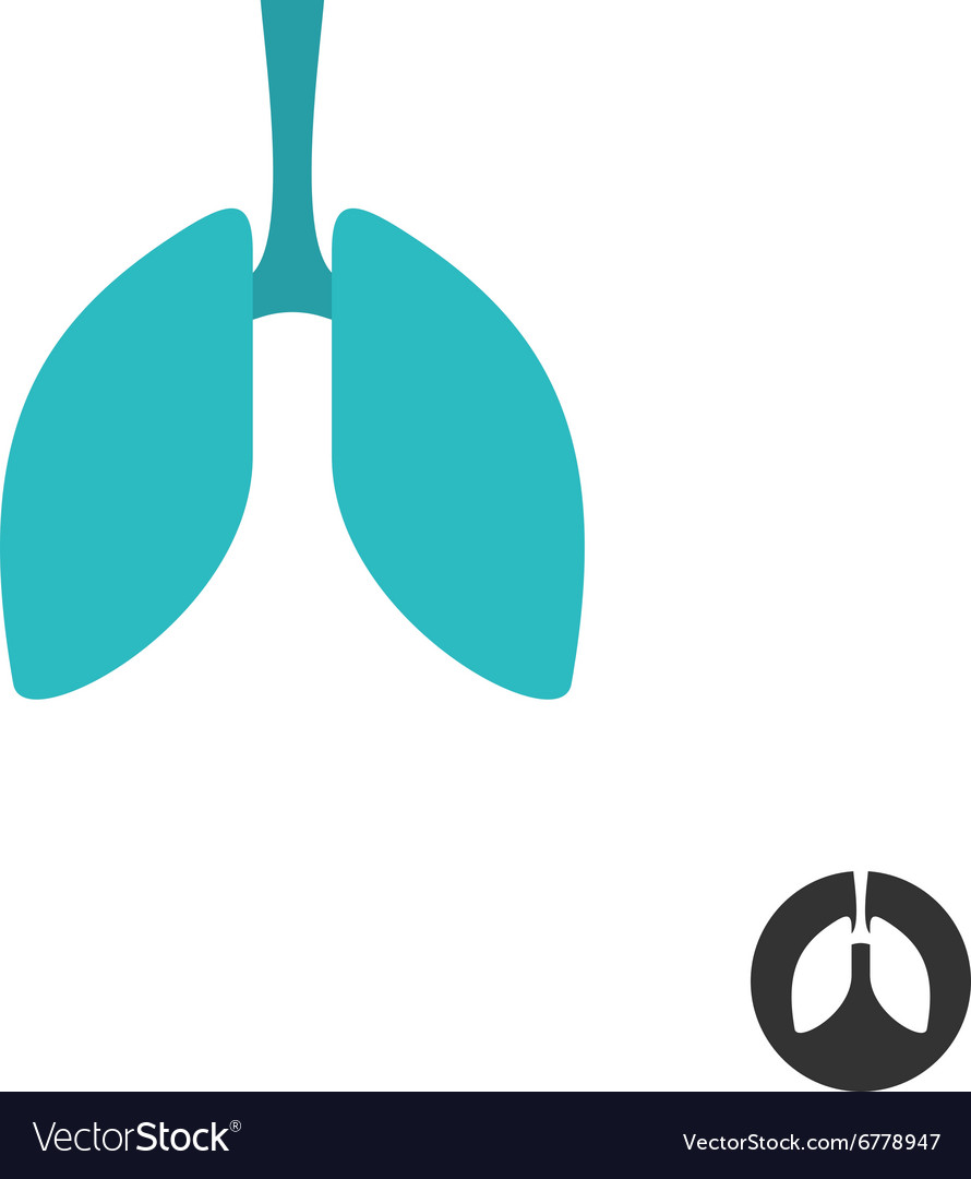 Lungs silhouette simple symbol medical pharmacy Vector Image