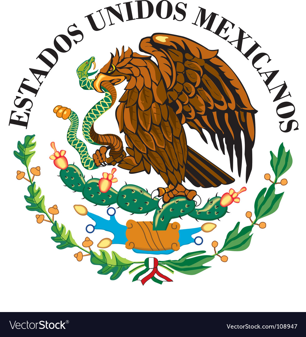 Download Mexican national flag symbol Royalty Free Vector Image