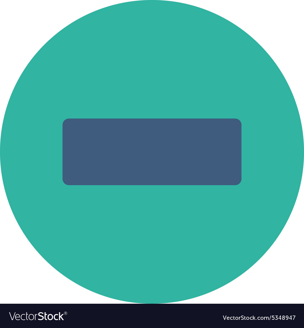 Minus flat cobalt and cyan colors round button