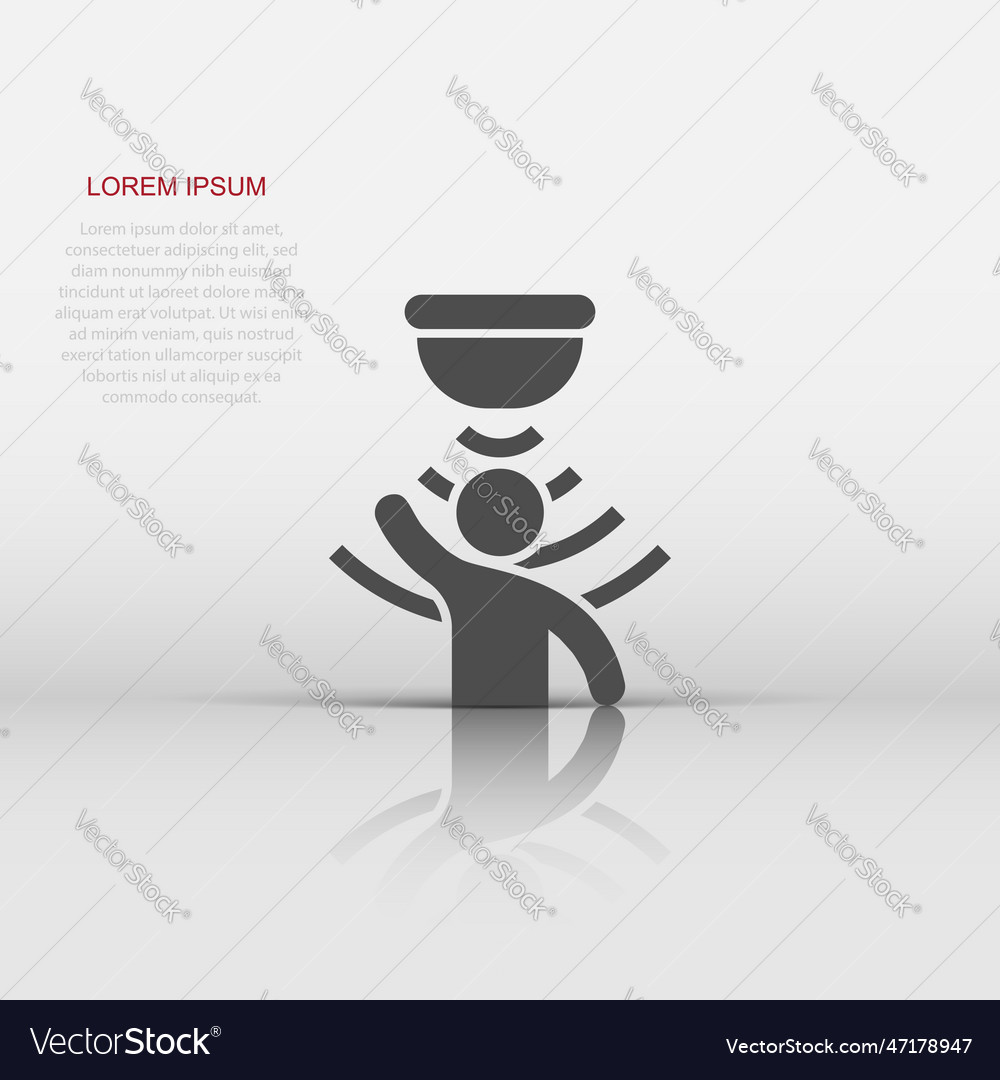 Motion sensor icon in flat style waves