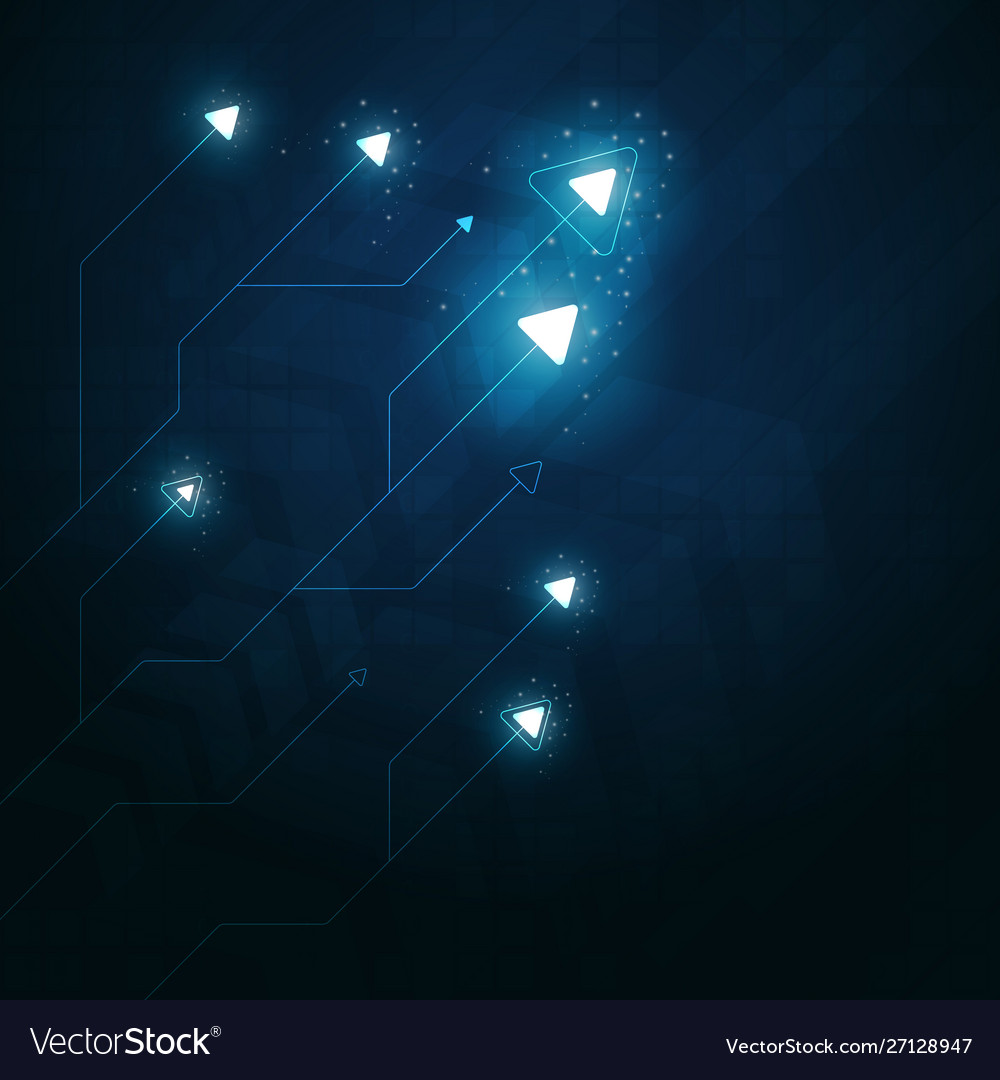 Neon arrow speed and technology data load vector image Neon arrow speed and technology data load